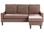 Sofa 3 Seater AVESTA with Ottoman Fabric Brown_1082566