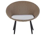 Bistro Set with Cushions ORTIGIA PE Rattan Light Beige Beige_812319