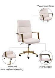 Arbeidsstol DEMURE Fløyel Lys beige_1063330