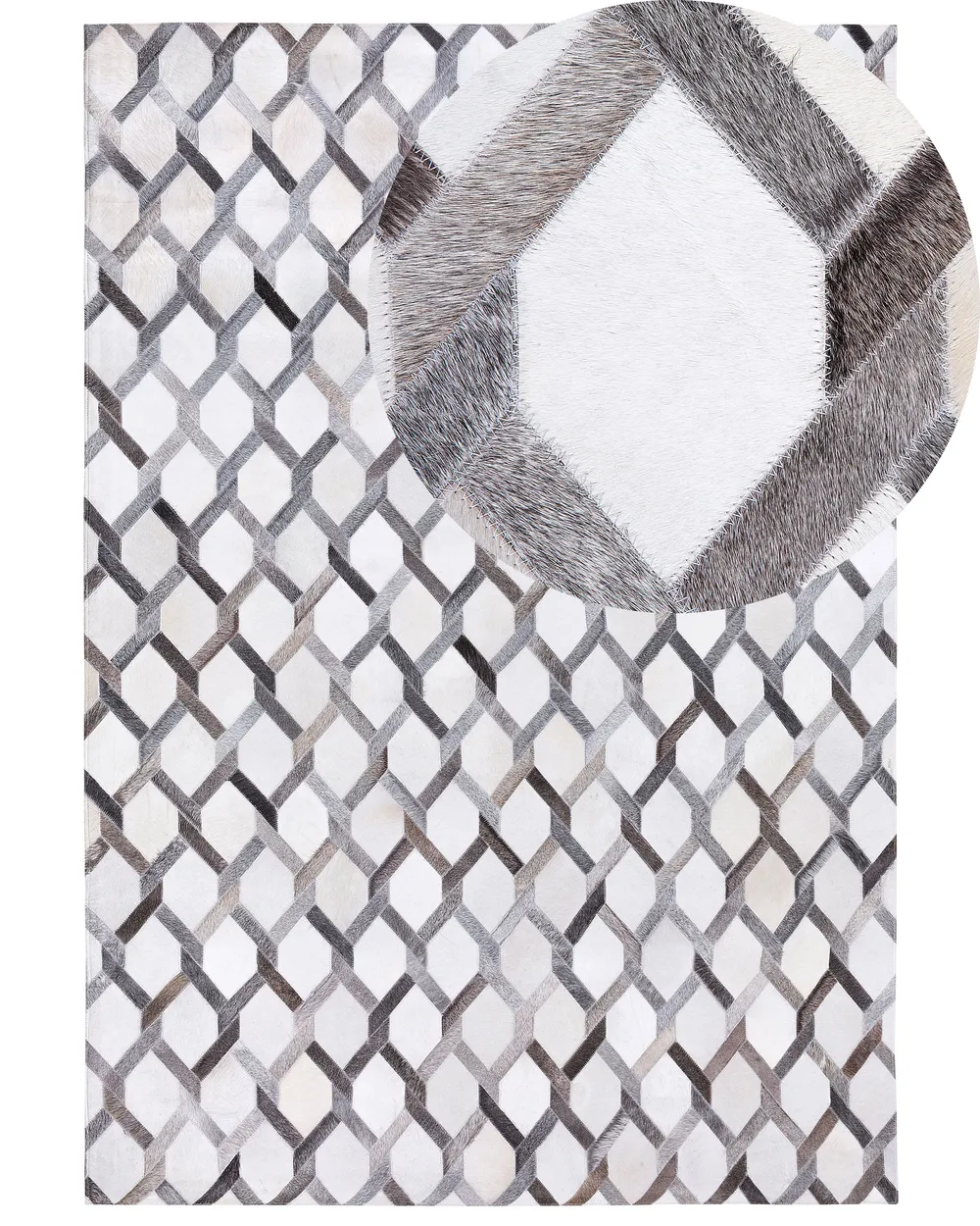 Rug AYDIN Grey 140 x 200 cm Leather