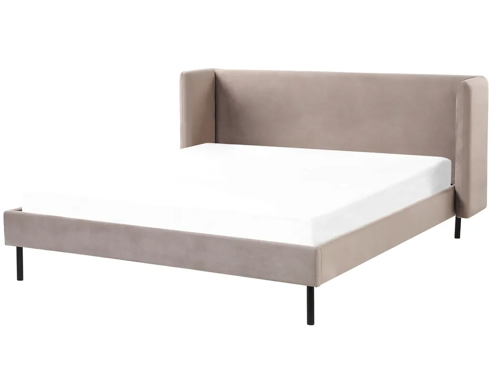 Bed Velvet ARETTE 160 x 200 cm (EU King Size) Taupe