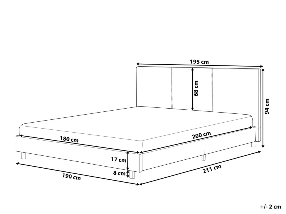 Säng med lamellram Bouclé ALBI 180 x 200 cm Off-White_981975