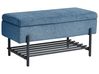Shoe Bench SOLVANG Fabric Blue with Storage