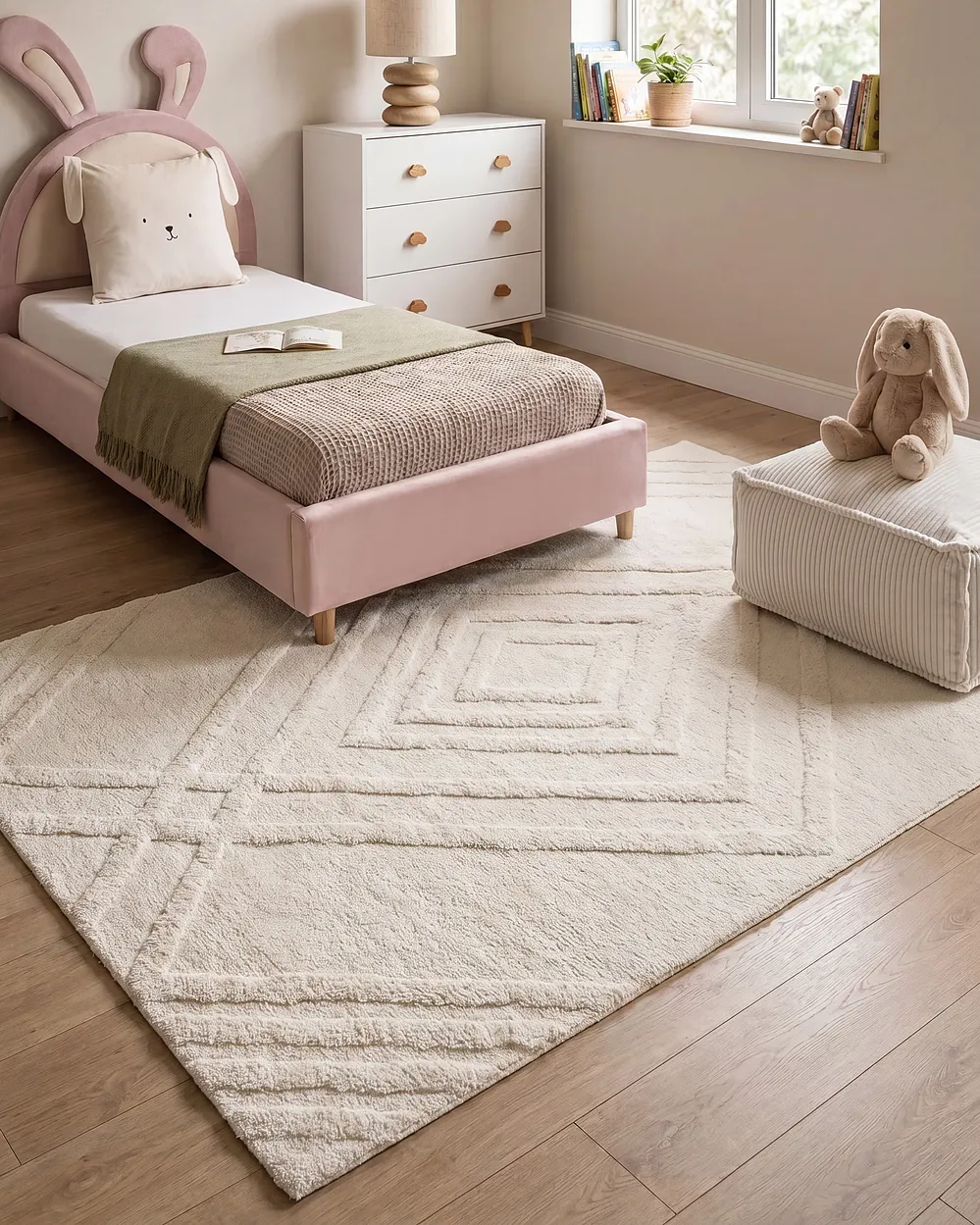 Barneteppe ZIRO  Lys beige 160 x 230 cm Bomull