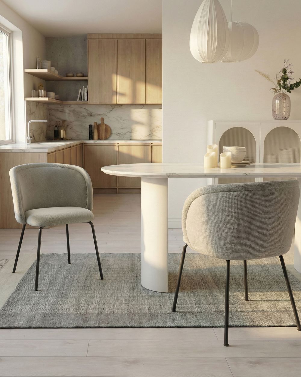 Set med 2 matstolar SARASOTA Off-White