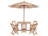 Garden Dining Set 4 Seater FRASSINE with Parasol (12 Options) Acacia Wood Natural