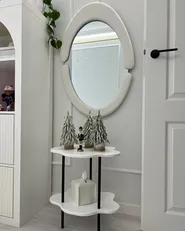 Wall Mirror MASSAY 53 cm 90 cm Velvet White_967786