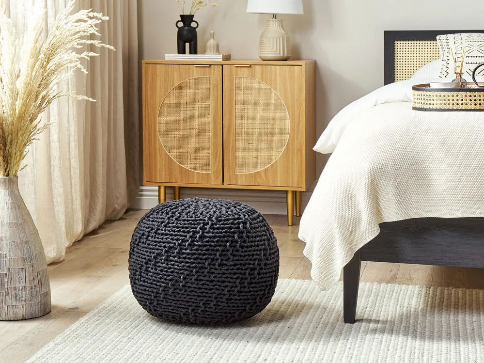 Pouffe PRIENE Cotton Black