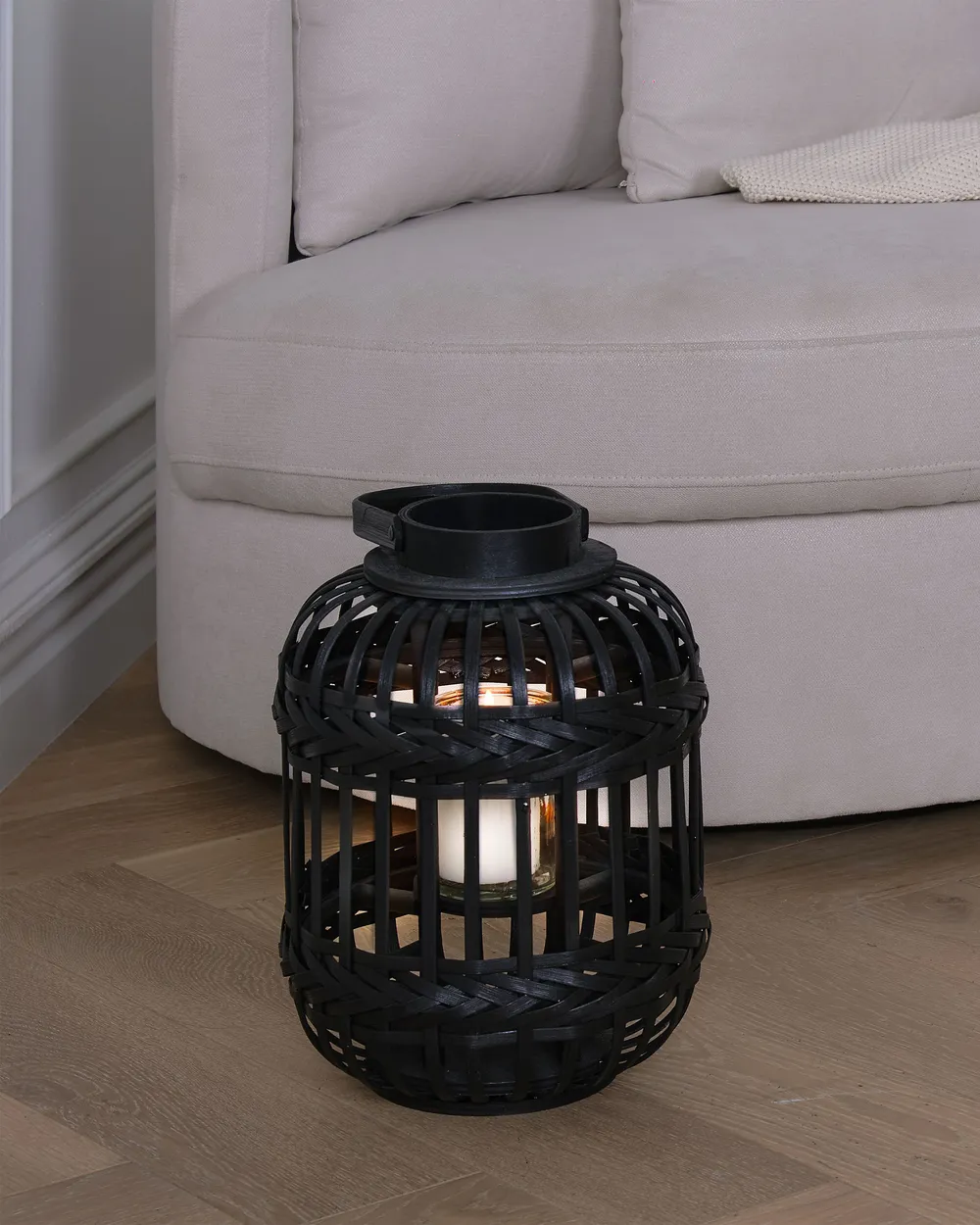 Lantern BORACAY 30 cm Bamboo Black