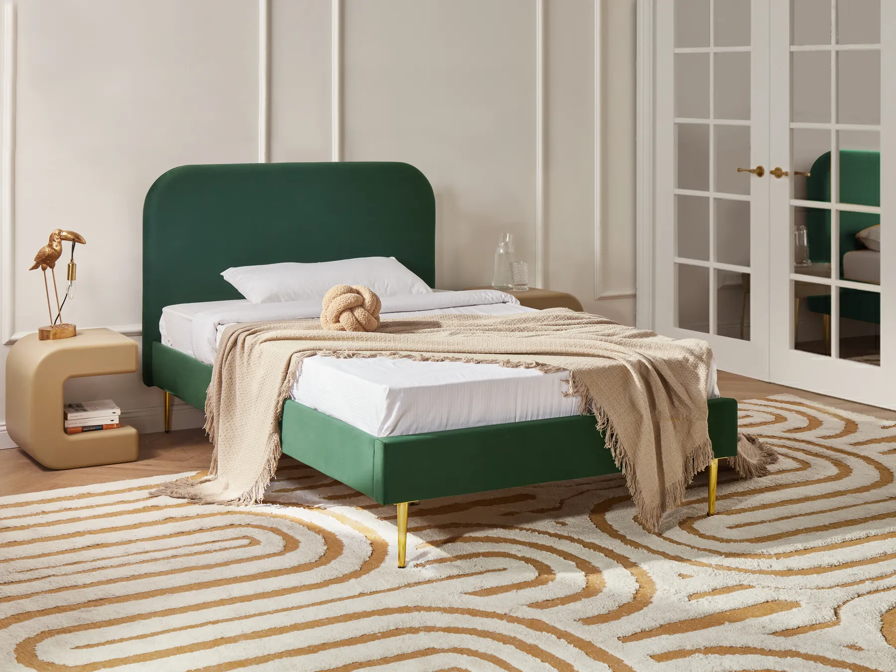 Bed Velvet FLAYAT 120 x 200 cm (EU Small Double) Dark Green_1024376
