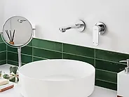 Väggmonterad tvättställsblandare GUATAVIA Mässing Silver_1179074