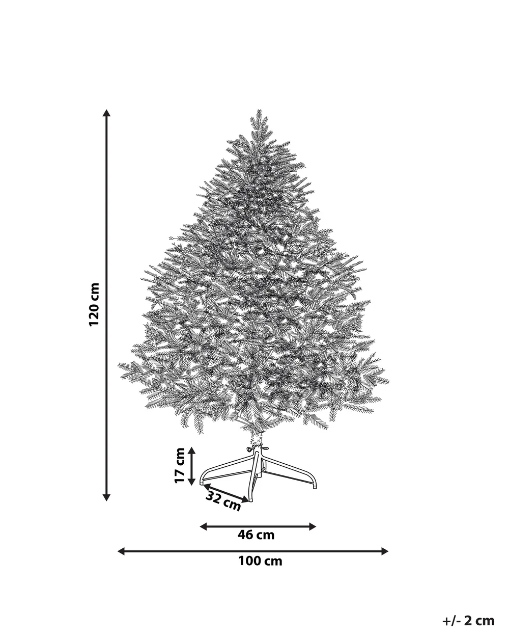 Artificial Christmas Tree FARNHAM 120 cm Blue_813178
