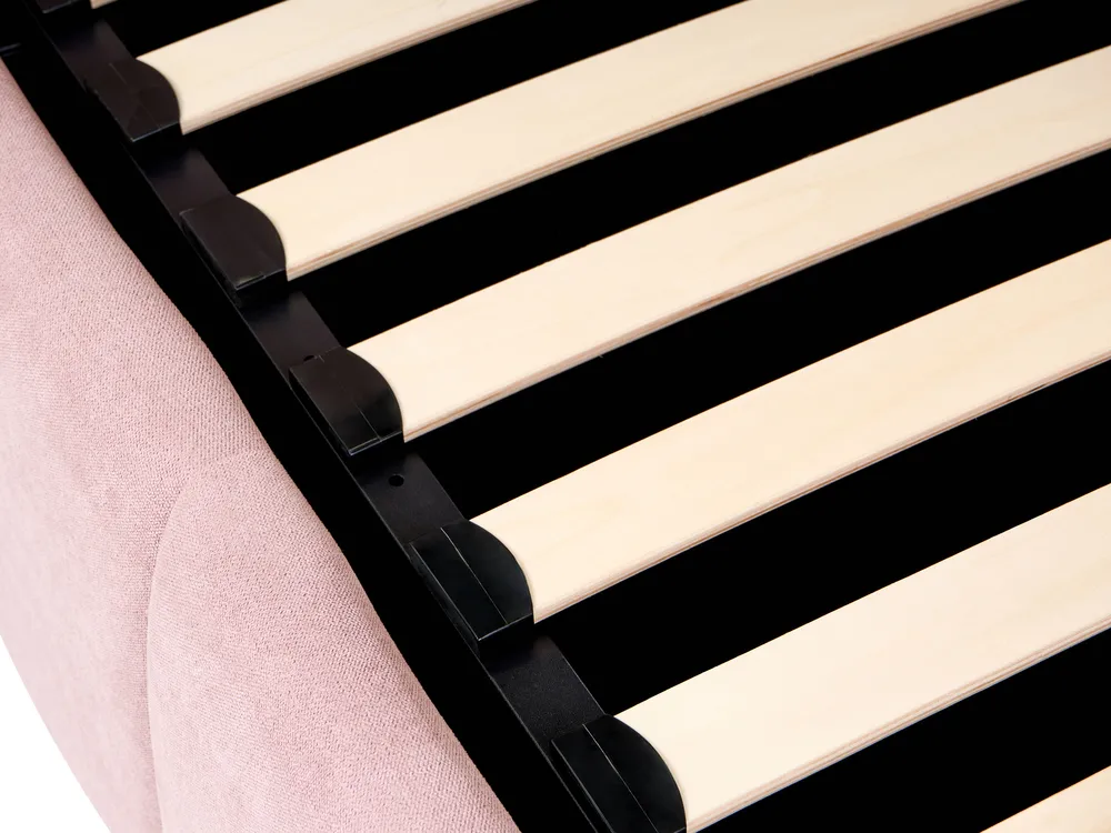 Daybed Fabric JACOU 90 x 200 cm (EU Single) with Storage Right Hand Pink_1092669