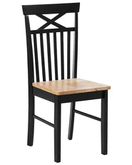 Set of 2 Dining Chairs HOUSTON Wood Black_745134