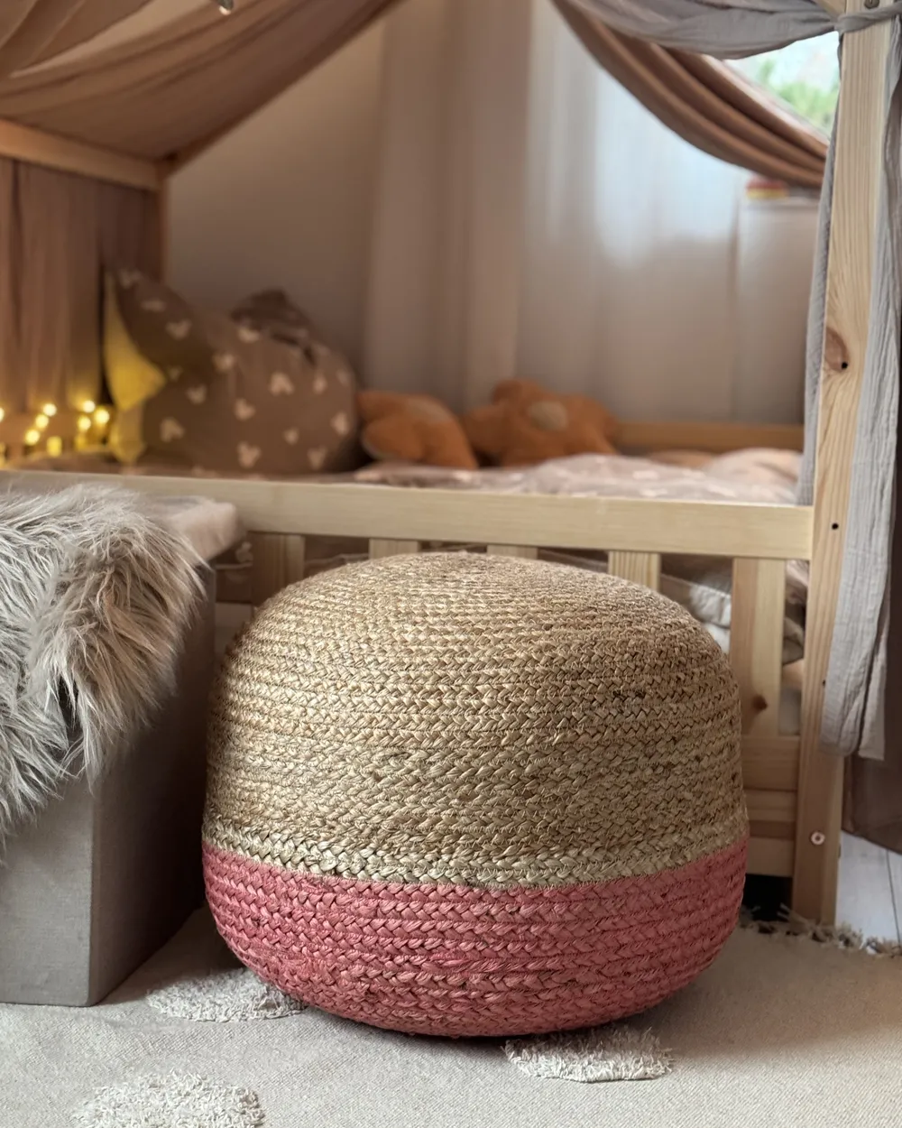 Pouffe DUKI Jute Pink_951501