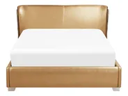 Bed with LED Leather PARIS 140 x 200 cm (EU Double) LED Gold_749023