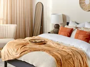 Blanket BAYBURT 200 x 220 cm Sand Beige_850719