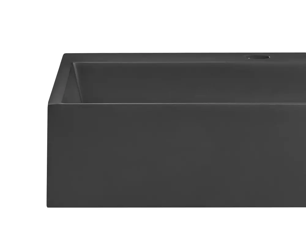 Vägghängt tvättställ QUENKO 60 x 38 cm Mineralmarmor Svart_981290