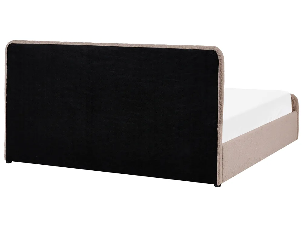 Säng med förvaring LUNAN Bouclé Taupe 180 x 200 cm_1048588