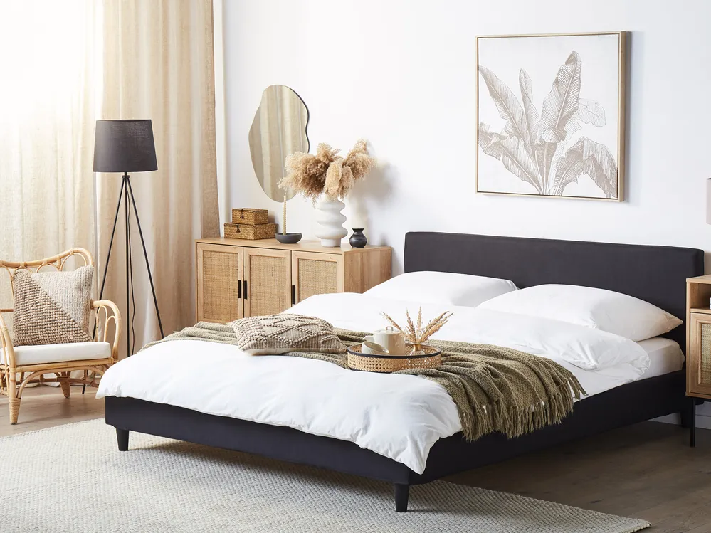 Bed Frame Cover FITOU 180 x 200 cm Black