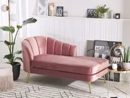 Left-Hand Chaise Longue ALLIER Velvet Pink_795591