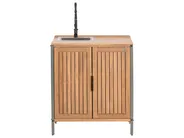 Outdoor Kitchen Cabinet with Sink IVREA Brown/ Black Certified Acacia Wood_988225