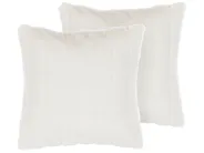 Set of 2 Decorative Cushions PUMILA 45 x 45 cm Faux Fur White Solid_822110