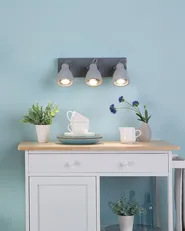 3 Light Spotlight MISTAGO Adjustable Concrete Grey_730558