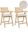 Baarituolisetti 2 kpl AVA Puu Vaaleanruskea/beige