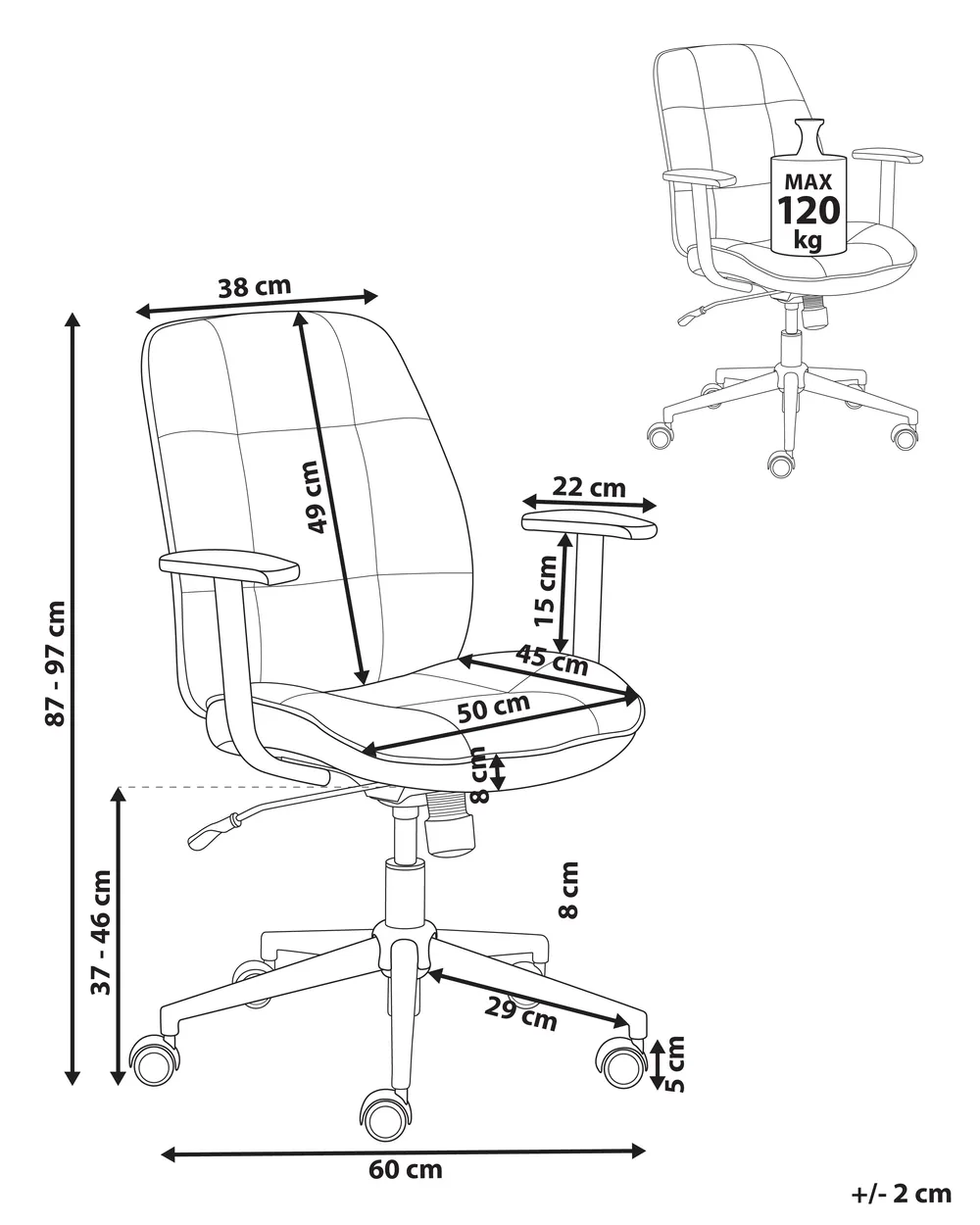 Office Chair CARLTON Fabric Mint Green_993146
