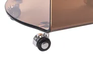 Sidobord MINTO med hjul Härdat glas Brun_1032592
