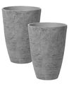 Set of 2 Plant Pots CAMIA 43 cm Grey