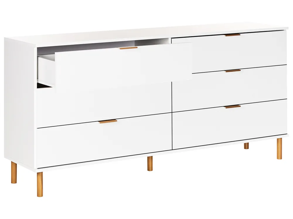 Byrå med 6 lådor WALPOLE Vit_949826