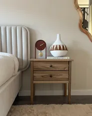 2 Drawer Bedside Table SALTON Sassafras Wood Brown_961409