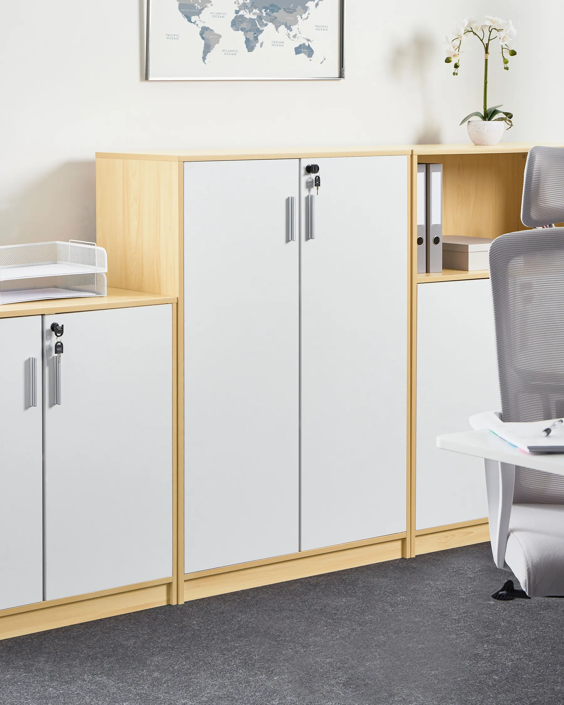 Storage Unit ZEHNA Light Brown/ White_980075