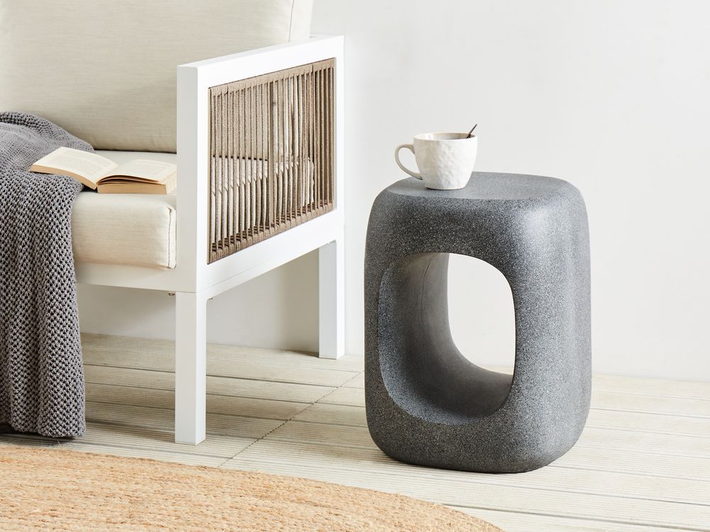 Side Table PELMO 33 cm 33 cm Marble Effect Grey
