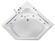 Corner Hot Tub with LED CACERES 2110 x 1500 mm White_786831