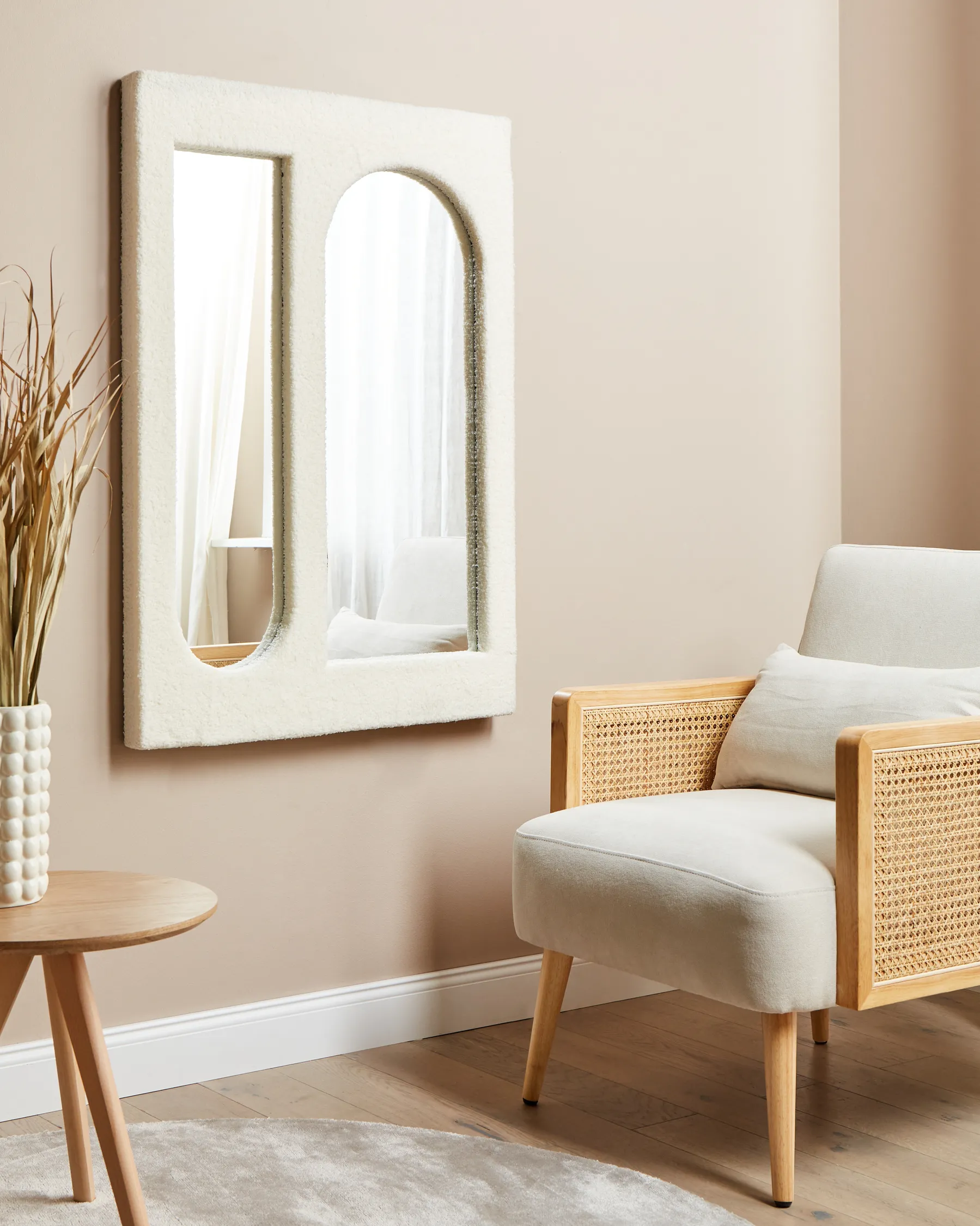 Wall Mirror MARCIGNY 70 cm 100 cm Boucle Off-White_914798
