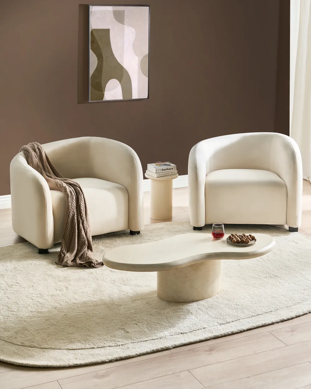 Armchair VELTADA Velvet Off-White_1028231