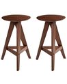 Set of 2 Bar Stools AROMA Wood Brown