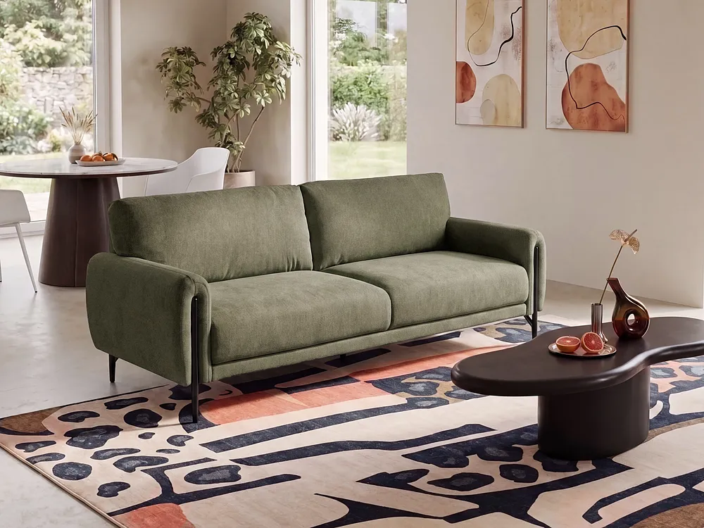 Sofa 3 Seater SKARO Chenille Green_1156681