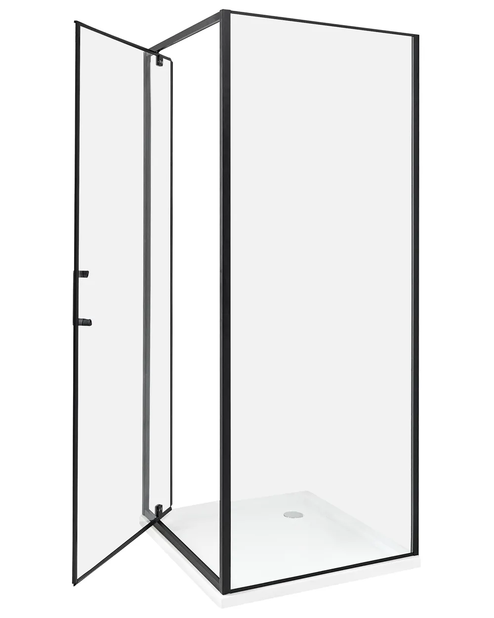 Duschväggar DARLI 700 x 700 x 1850 mm Svart_944124