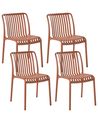 Set of 4 Garden Chairs ARICCIA Light Red