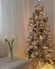 Artificial Snowy Christmas Tree LED TATLOW 180 cm Green_990300