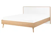 Bed with LED SERRIS 160 x 200 cm (EU King Size) Light Brown_772474