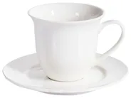 Set med 8 koppar med fat ELDERBERRY Porslin Vit_986837