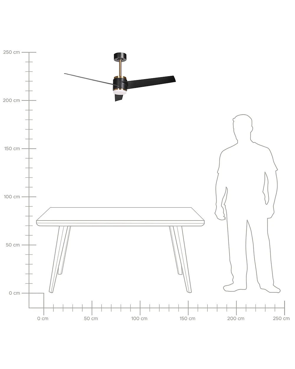 Ceiling Fan with Light TROUT with Remote LED Black_1133578