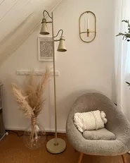 Golvlampa MOYOLA Justerbar Metall Beige_969525