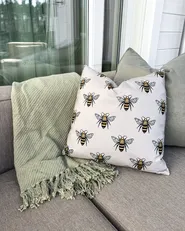 Set of 2 Outdoor Cushions CANNETO Animal Pattern 45 x 45 cm Beige_981196