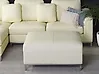 Fotpall OSLO Läder Ljusbeige